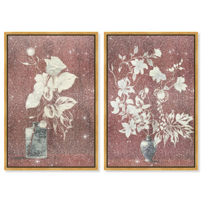 Romance Vases Set Canvas Floral & Botanical Print by Oliver Gal, Black Frame, 10 x 15