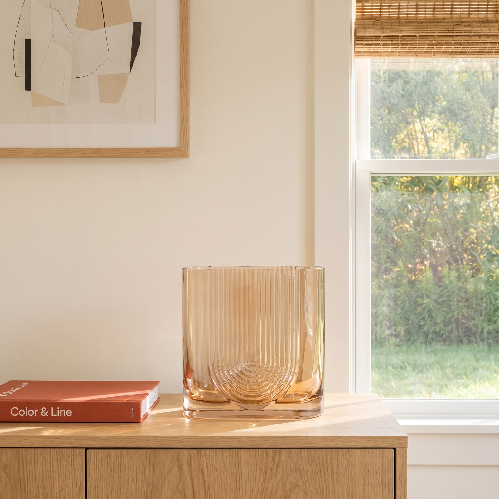 Brigida Handmade Glass Table Vase, 7" H x 7" W x 3" D