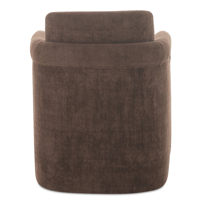 Becca Rolling Dining Arm Chair, Dark Brown Performance Chenille