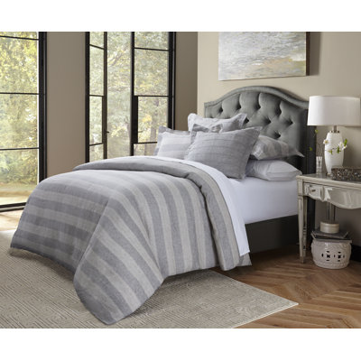 Albany 5-Piece Queen Linen Duvet Set - Gray
