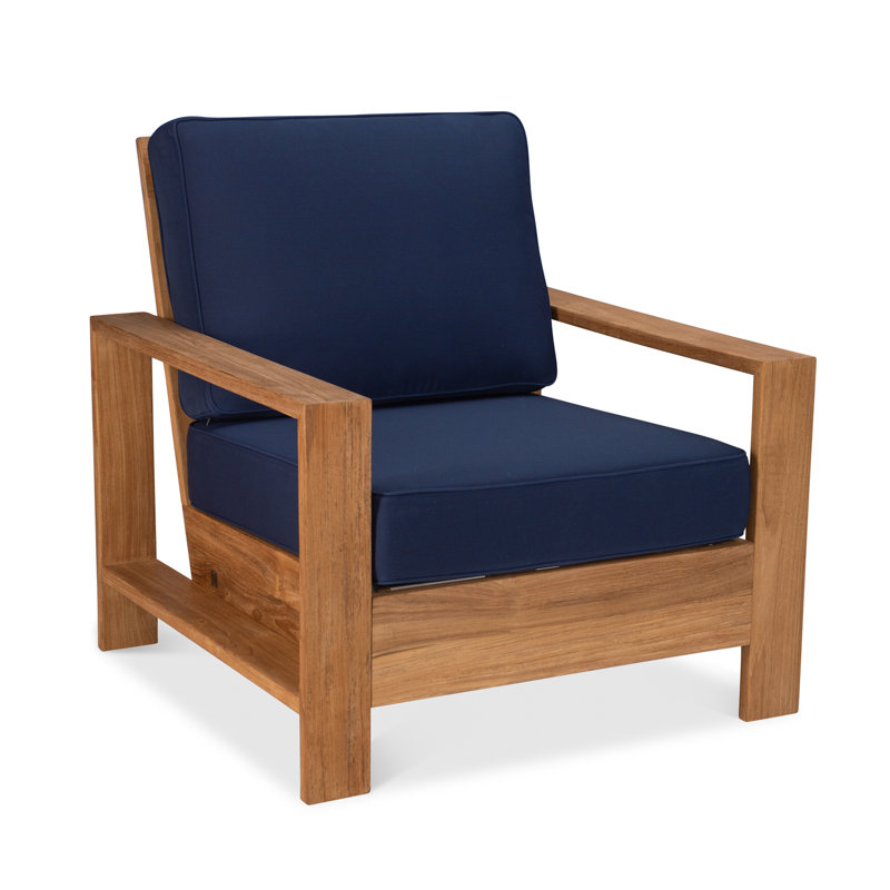 Soho Teak Patio Chair with Cushions, Ink