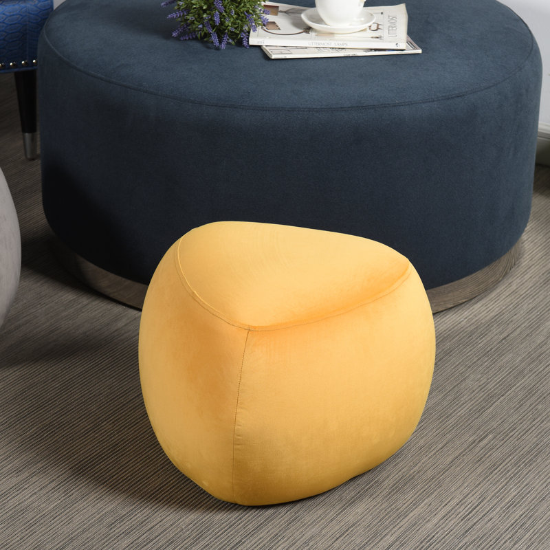 Pouf Dann Foley - Tarrance Hassock, Polyester jaune doré