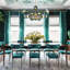 Ealf 12 - Light Gradient Blue Modern Linear Sputnik Glass Bubble Chandelier-114357294