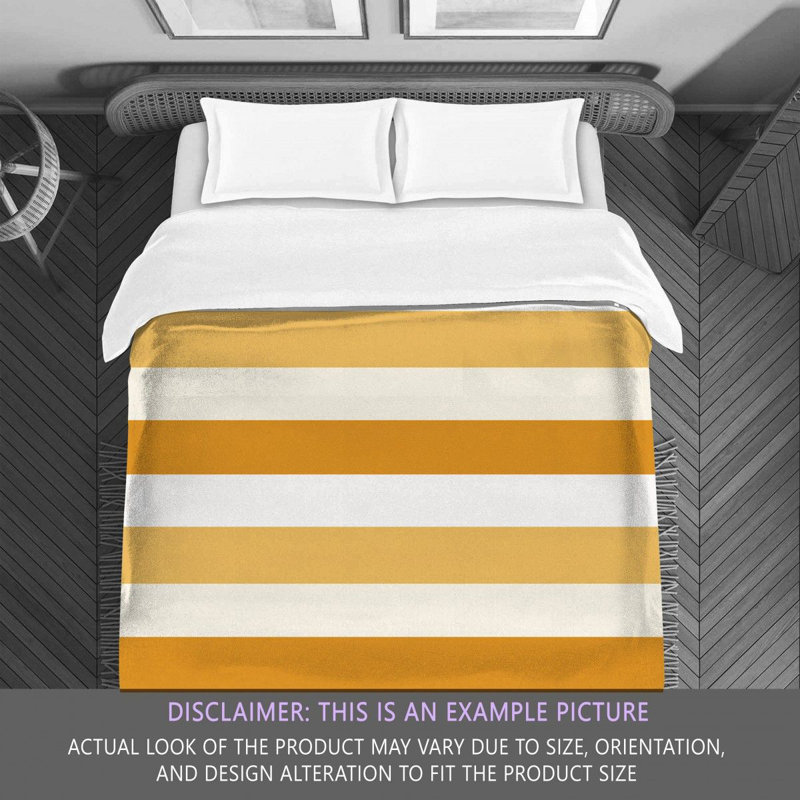Striped Comforter, Twin Extra Long Comforter, Gold/White