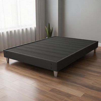 Base de lit plateforme tapissier pleine grandeur à montage rapide sans outils Slate Grey
