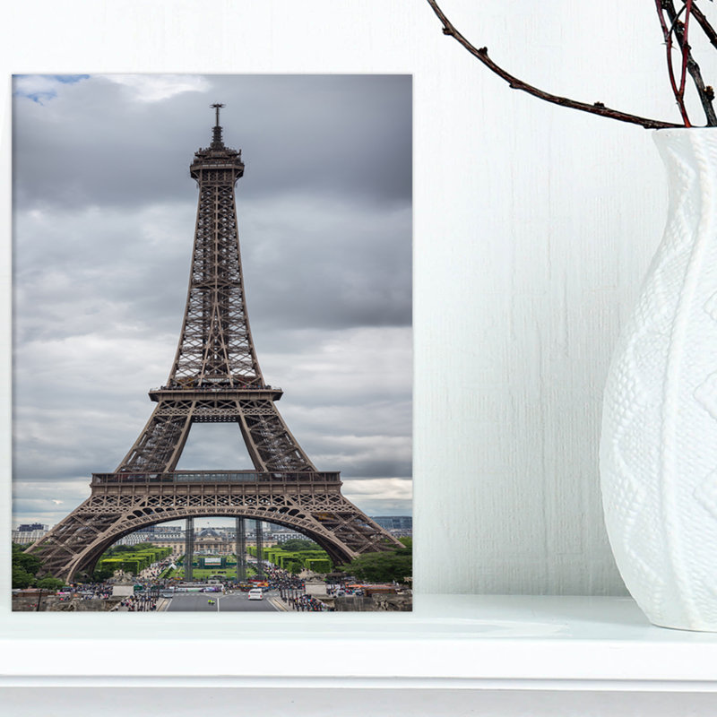 Tour Eiffel en niveaux de gris - reproduction de photo sur toile, H 32 po x l 16 po x P 1 po, Toile tendue
