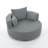 Modern 360° Swivel Lounge Chair Oversized Barrel Chair with Deep Seat and Removable Pillows-604697316