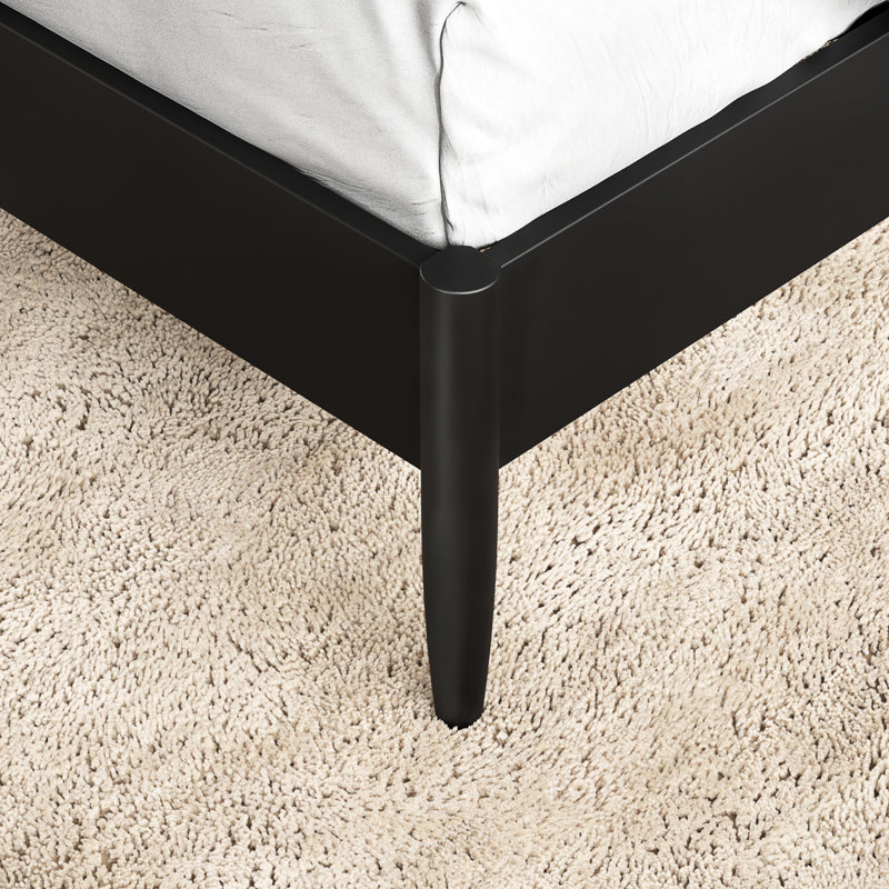 Lit plateforme en bois massif d'acacia Cartlin, Grand lit, Teck