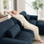 Canapé surdimensionné de 120,4 pouces à 3 places Cloud Couch, canapé modulaire moderne et minimaliste, coussins de siège épais et confortables, tissu en velours côtelé respirant, bleu pour le salon-938346512-938346515