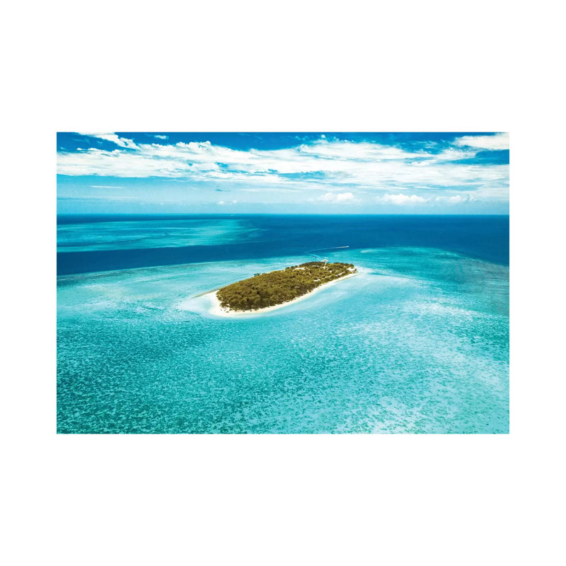 Heron Island Great Barrier Reef Aerial by James Vodicka - Wrapped Canvas Gallery-Wrapped Canvas Giclée, 20.32cm H x 30.48cm W