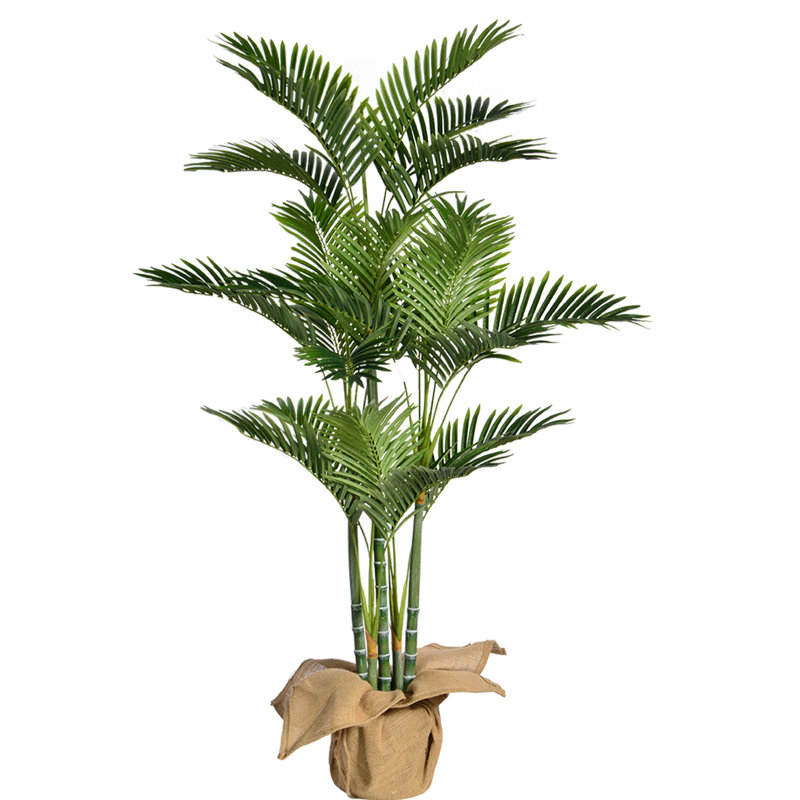 Palmier artificiel artificiel rétro 48 po avec pot de fleurs artificiel, Ensemble de 1