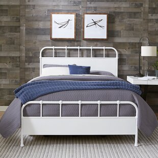 Grayson King Metal Bed, Textured White