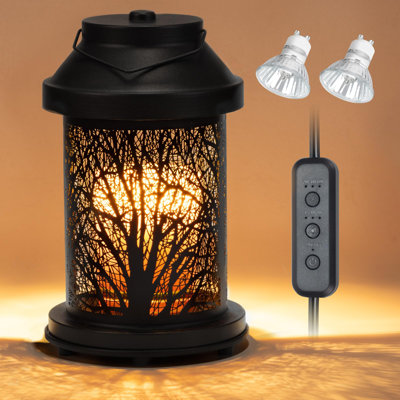 Candle Warmer Lamp - Vintage Candle Warmer Lantern With Timer & Dimming Function, Electric Candle Lamp Warmer Home Bedroom Decor Wax Melt Warmer Birthday Gifts For Women Mom (2 Bulbs Included)