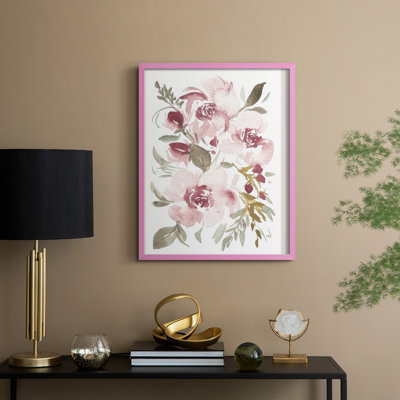 «Spring Fling Bouquet IV», reproduction encadrée - bois massif
