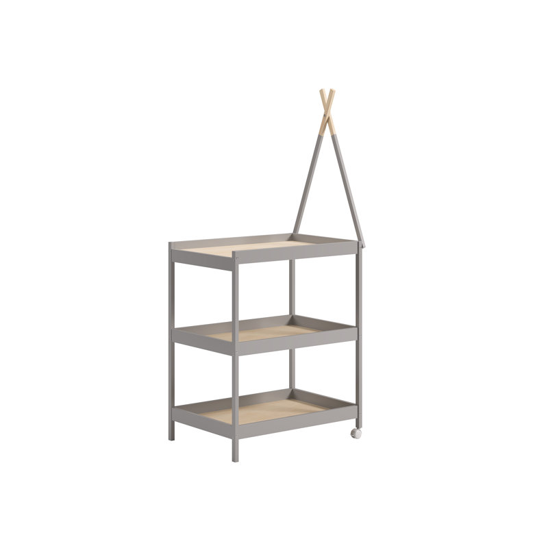 Hirsch Changing Table, Grey/Beech