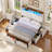Wood Twin Bed Frame with 5 Drawers and Spacious Storage Headboard Farmhouse LED Metal Platform Bed with Charging Station No Boxing Need-253110981-255102227