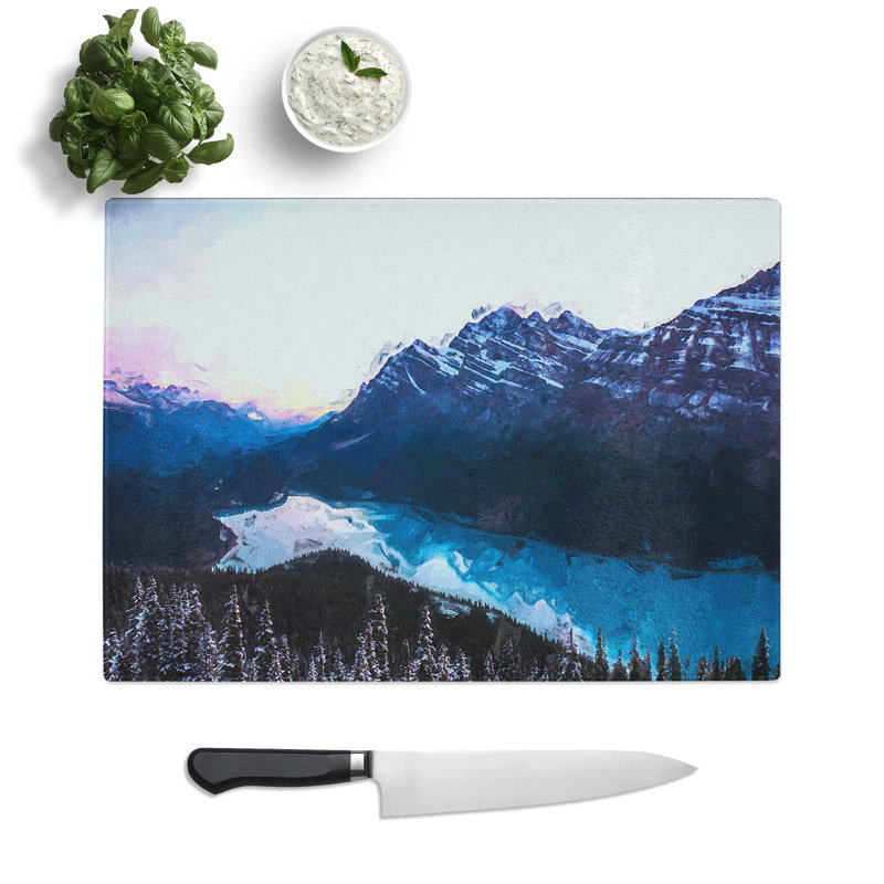 Tempered Glass Peyto Lake in Alberta Canada Chopping Board, 39 cm W x 28.5 cm L