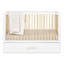 HushCrib 3-in-1 Convertible Crib with Trundle, Toddler Bed, Daybed, White / Natural