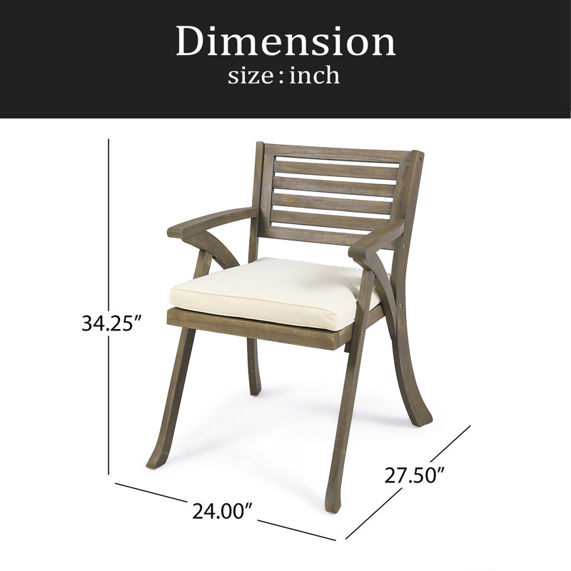 Chaise d'extérieur en bois d'acacia
