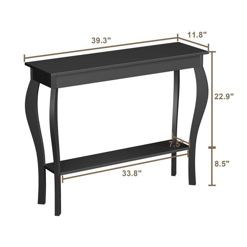 Table console étroite pour hall d'entrée, Noir