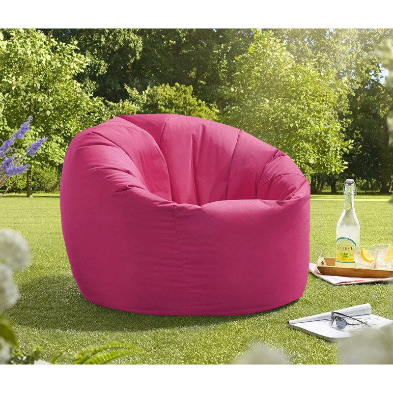 Attenborough Polyester Outdoor Friendly Refillable Bean Bag Chair, 102cm H x 89cm W x 89cm D, Pink
