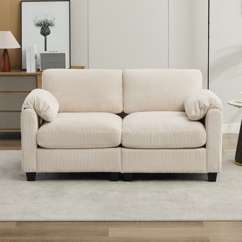 60.6'' Modular Loveseat Sofa, Beige