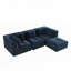 Canapé modulaire modulaire en velours côtelé, assise profonde, repose-pieds mobile, sans assemblage-654428138-654428151