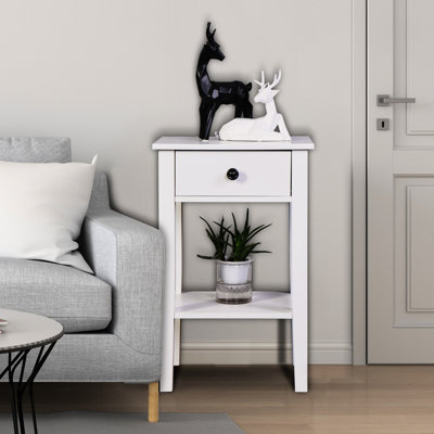 White Living Room Side Table - Adds A Modern And Elegant Touch For Small Spaces Maximizes Utility