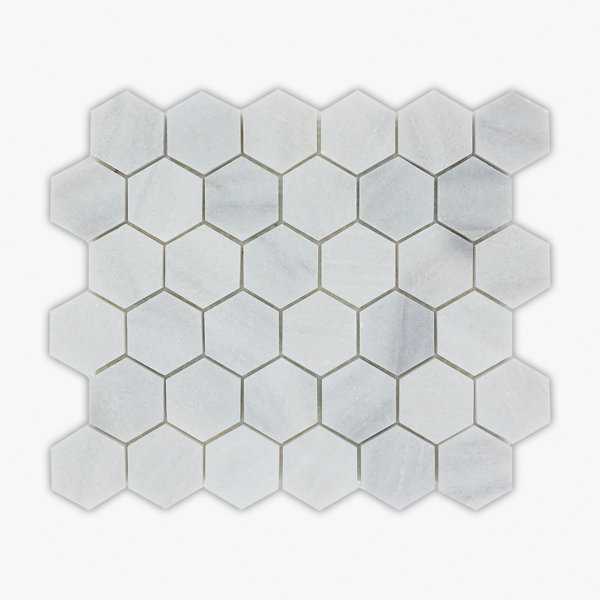 Marmara Polihsed Hexagon 12' x 12" Marble Honeycomb Mosaic Tile