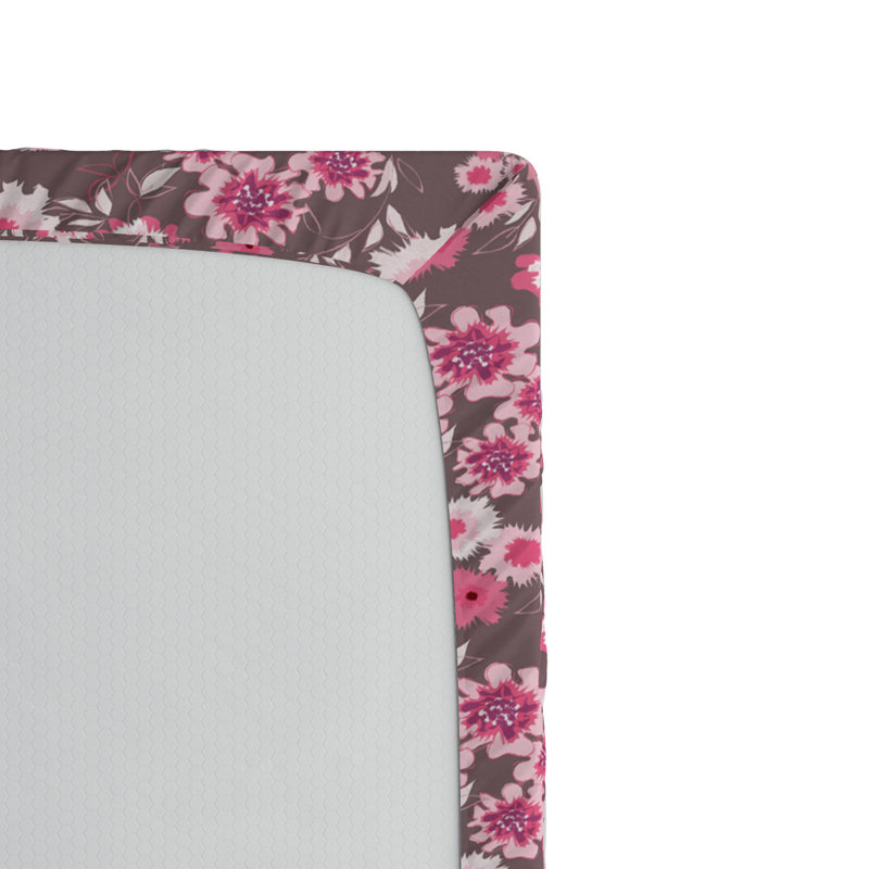Microfiber Floral Fitted Sheet, Twin Fitted Sheet