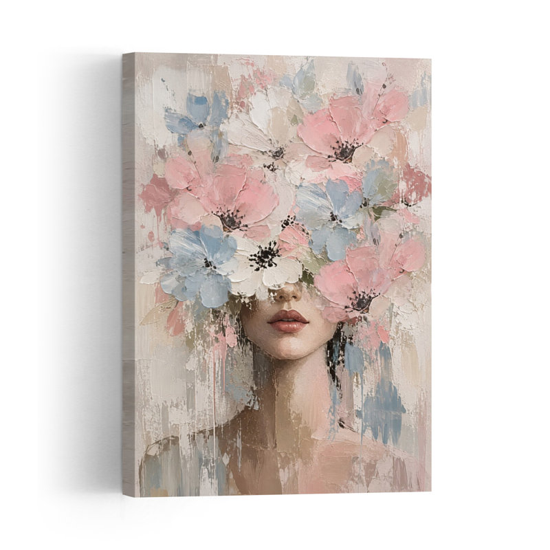 Impression d'art mural abstrait contemporain et élégant représentant un portrait de fleur d'une beauté florale onirique