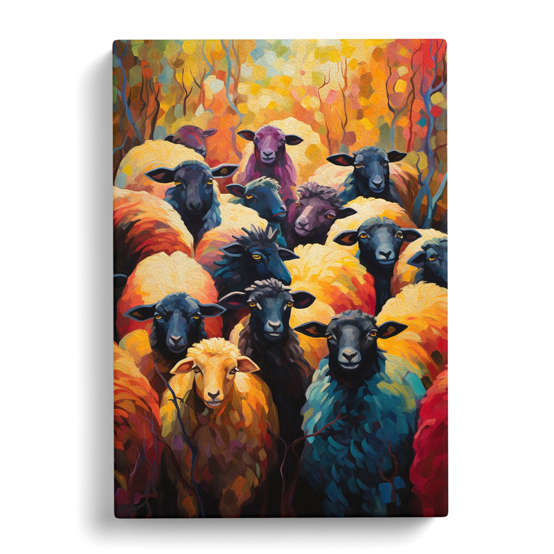 Sheep Expressionism No.3 - Wrapped Canvas, 60cm H x 40cm W x 3cm D