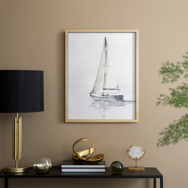 Misty Harbor I Framed Print - Solid Wood, 30" H x 24" W