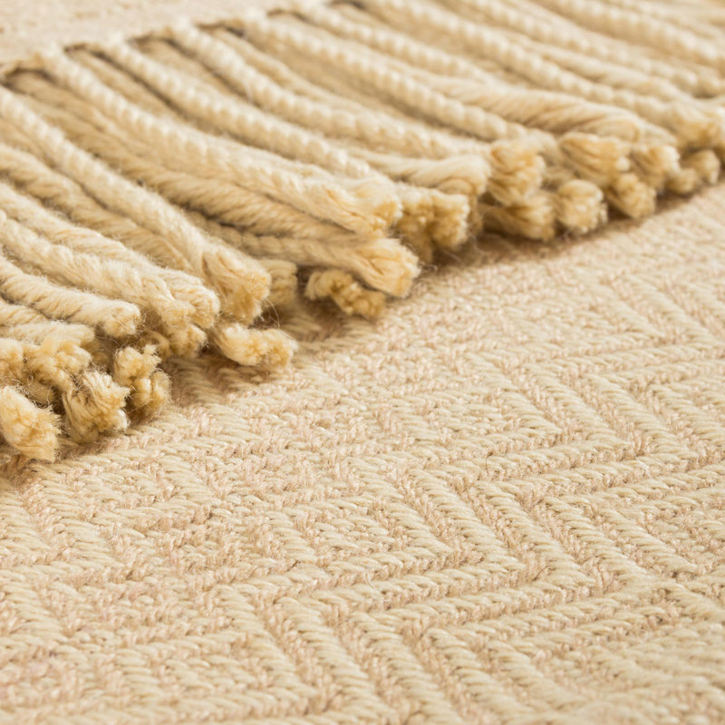 Knitted Throw Blanket, Beige