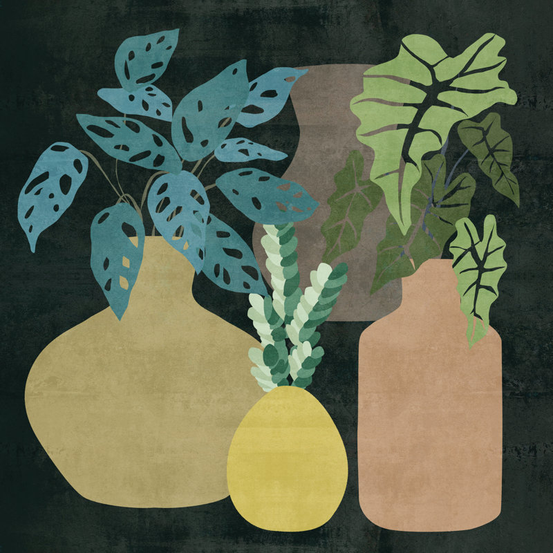 Decorative Vases II by Melissa Wang - Wrapped Canvas Painting, 76cm H x 76cm W