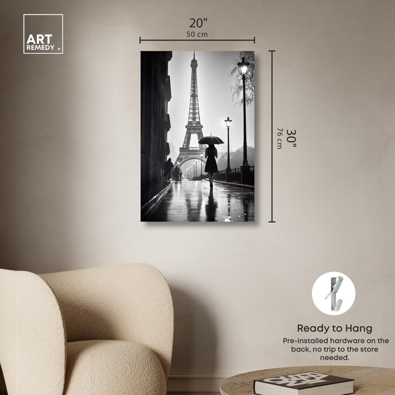 «Stroll In Paris Canvas» par Art Remedy, Toile tendue, H 30 po x l 20 po