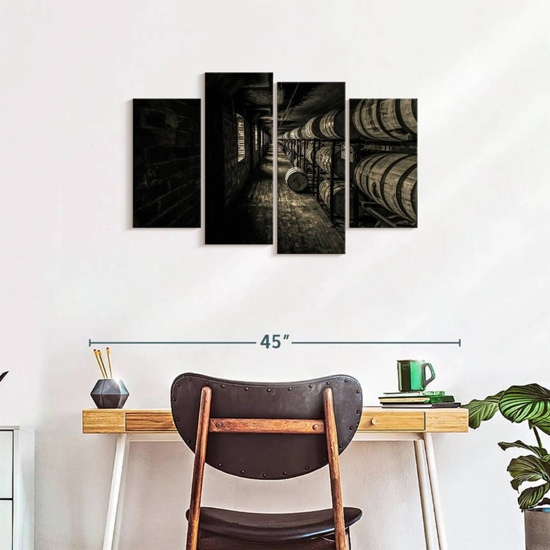" Whiskey Cellar " 4 - Pieces, 22" H x 36" W x 1" D