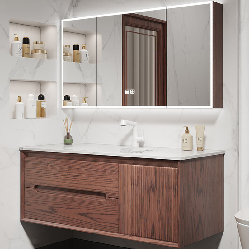 Armoire de salle de bain simple et rétro haut de gamme, H 19,6 po x l 47,2 po x P 19,6 po