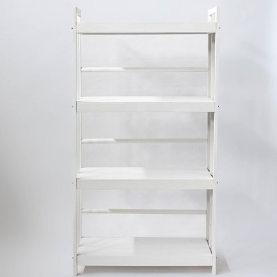 Support à plante blanc avec 4 tablettes et chevilles en bois