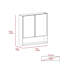 Armoire à miroir Jaspe, trois tablettes internes, une tablette ouverte, armoire à deux portes - blanc-1271117781