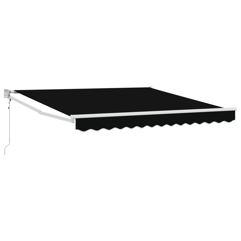 Brayden Studio Retractable Patio Awning, Black, 300 cm W x 250 cm D