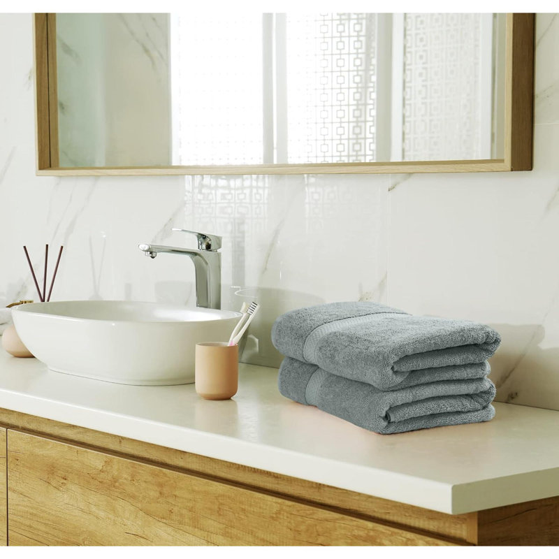 8 Piece Premium Towel Set, 2 Bath, 2 Hand, And 4 Wash Cloths, 600 GSM 100% Ring Spun Cotton, Highly Absorbent Towels For Bathroom, Gym, Hotel, And Spa