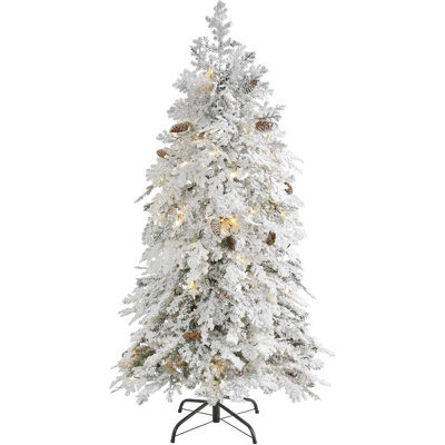  Montana Flocked Down Swept Spruce Artificial Christmas Tree with LED Lights
