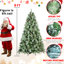 Arbre de Noël 9 pi avec 122 branches de pin, 2518 pointes, branches mixtes et à aiguilles dures, structure à charnières pour une installation facile, support en métal