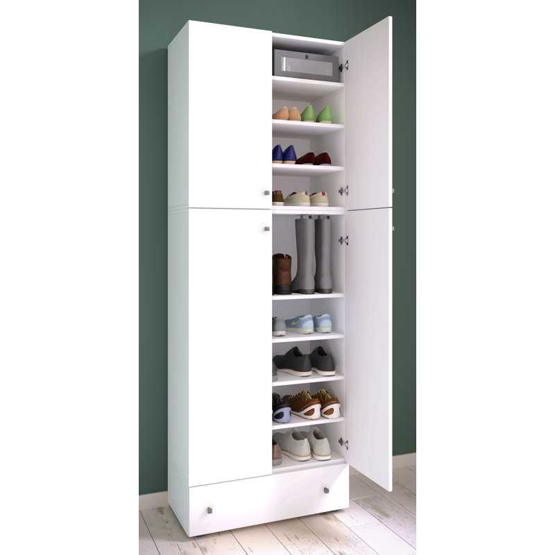 20 Pair Shoe Storage Cabinet, White