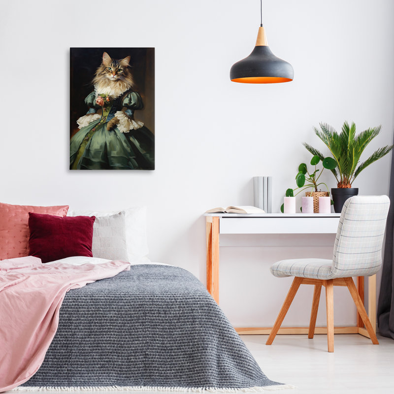 Chat en robe élégante, design par Wumples, H 30 po x l 20 po