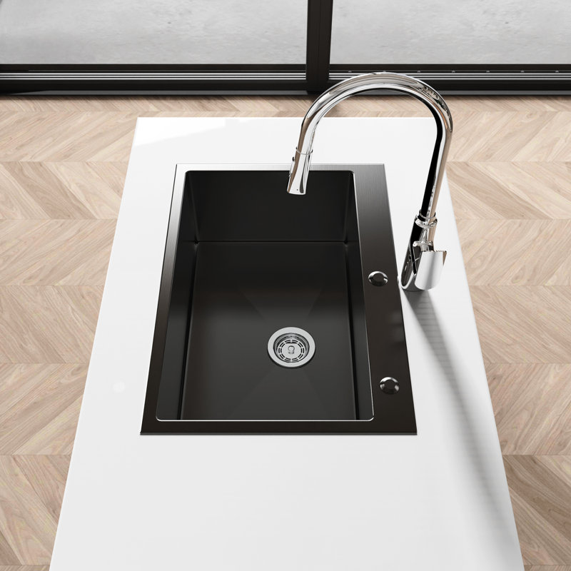Brushed Satin Stainless Steel Undermount Basin - 27X19 With Hygienic Surface And Easy Cleanup 27"X19" Deep Single Bowl Sink Absorption Coating Quick Drainage Feature