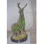 Statue deux cerfs Cushenilt en bronze avec une finition patine verte - Taille: L 15 po x l 22 po x H 32 po.