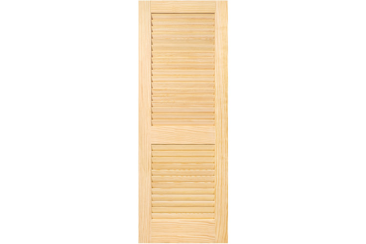 Louvered Solid Wood Primed Standard Door