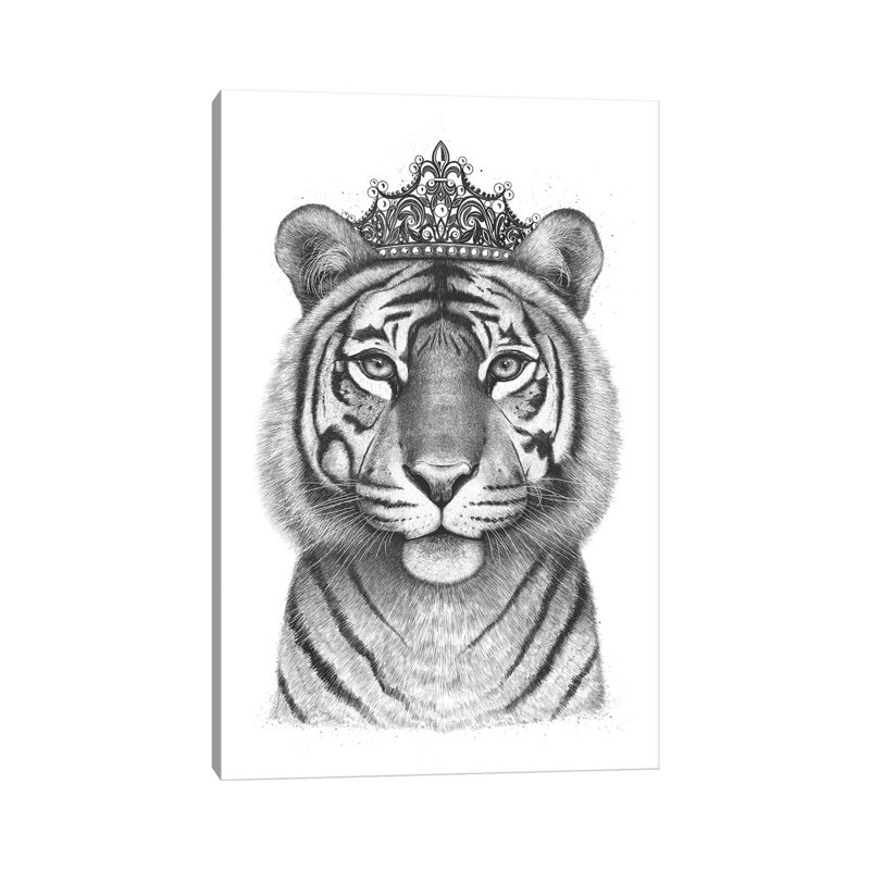 The Tigress Queen 1 Piece Wrapped Canvas Wall Art, 20.32 cm H x 30.48 cm W